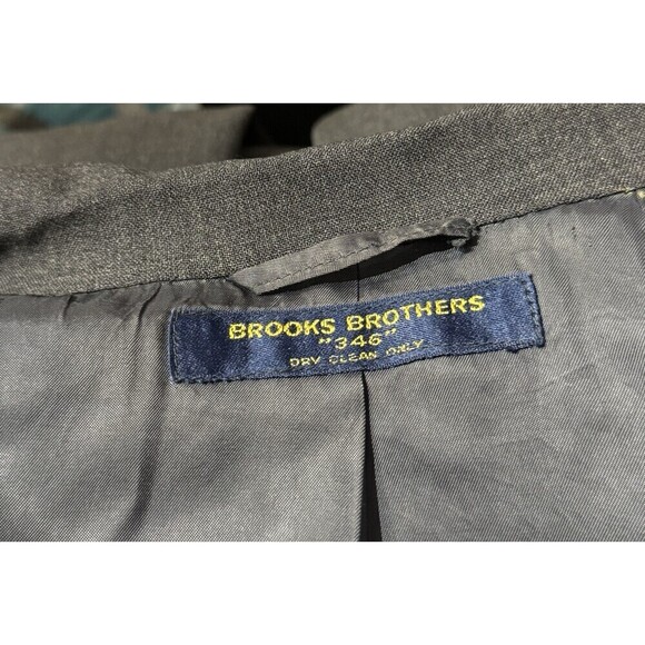 Vintage Brooks Brothers 346 Mens 40  GRAY USA Wool Blazer Sport Coat Suit Jacket - Picture 10 of 12